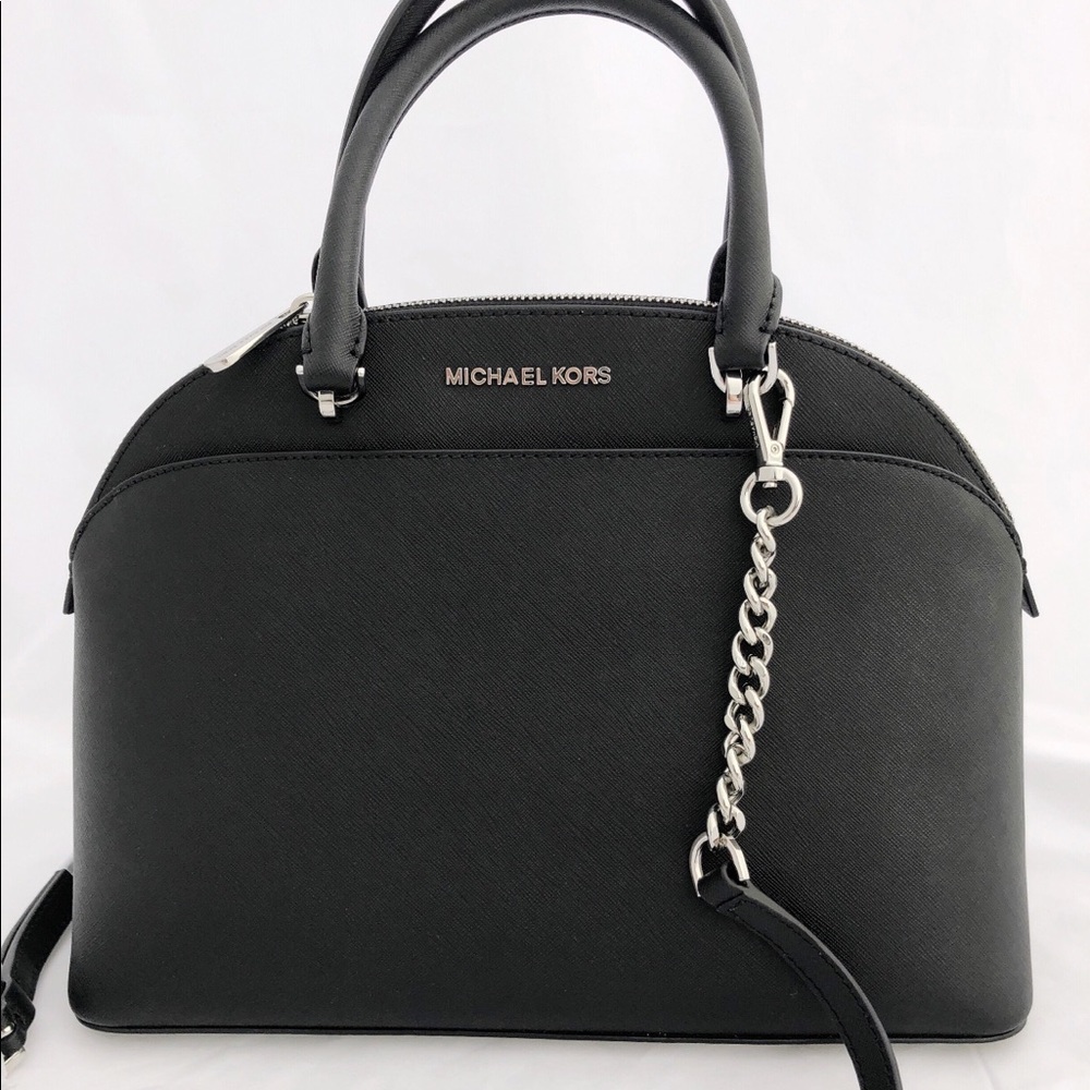 NWT Michael Kors Emmy LargeSatchel Crossbody Black - Picture 4 of 8